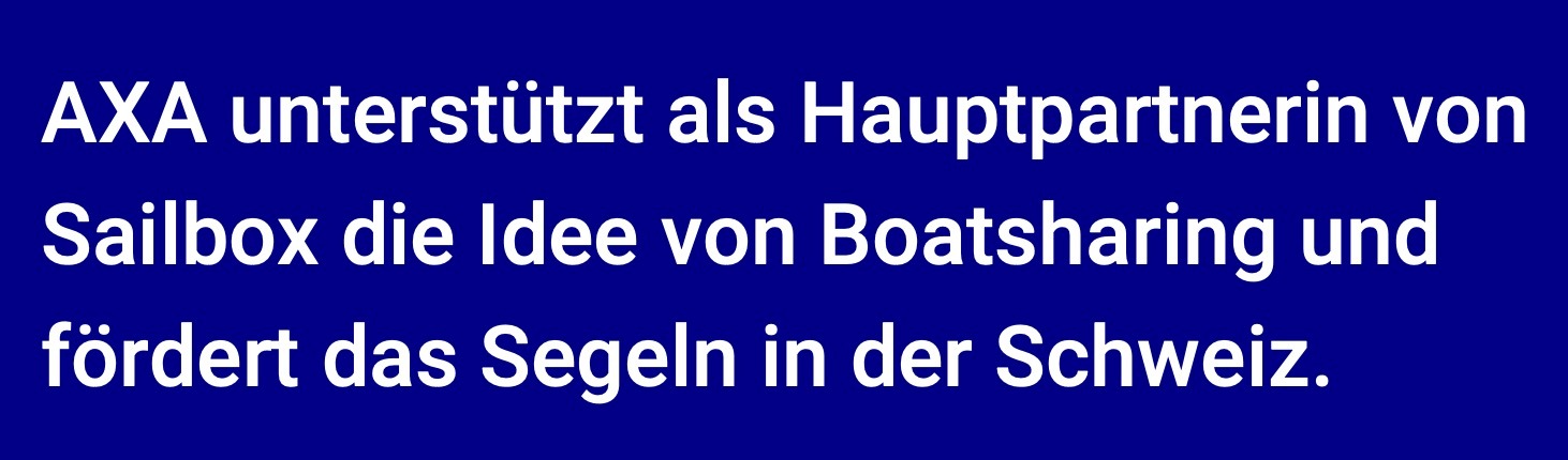 AXA unterstütz Boatsharing in der Schweiz.